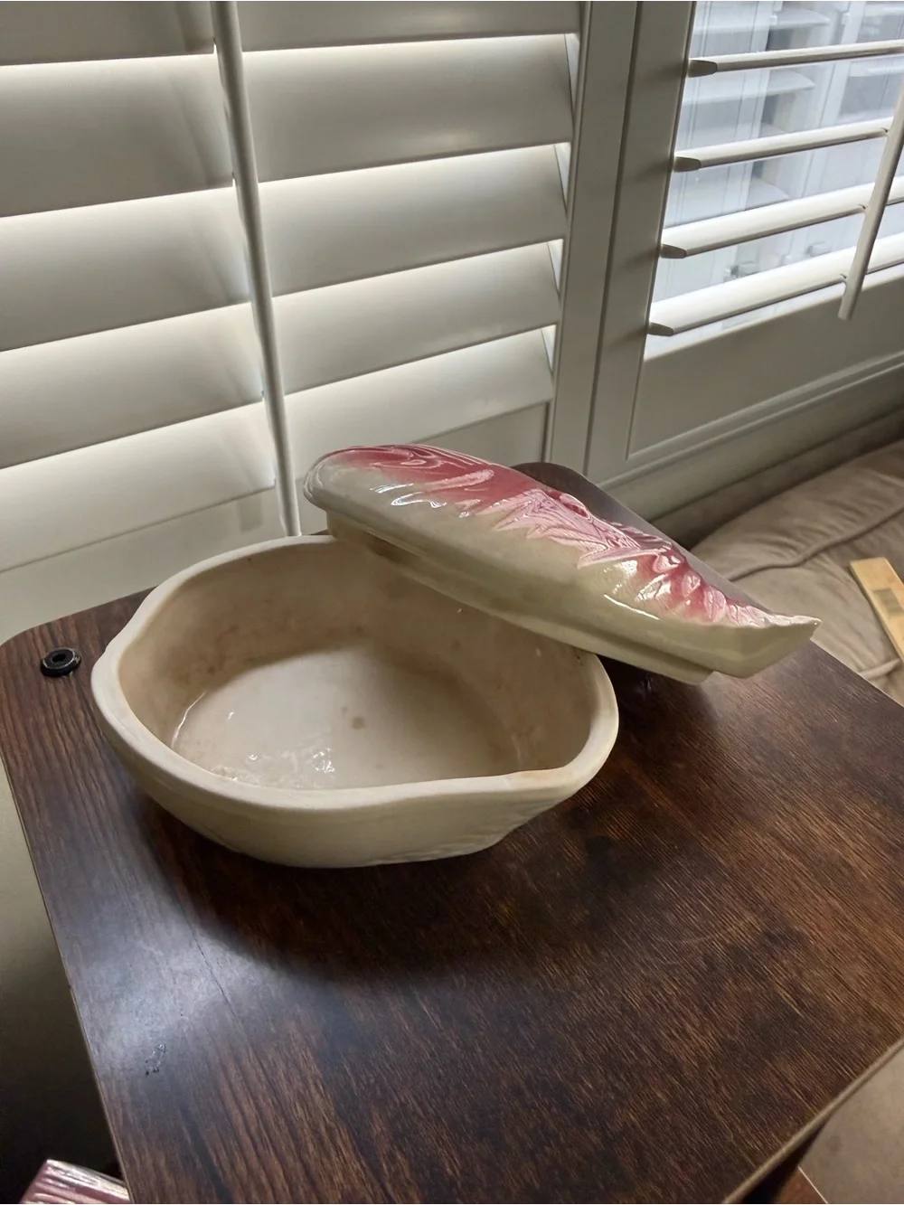 Ceramic Fish Décor - Pink and Cream Glazed Accent